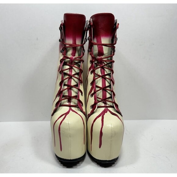Dolls Kill Total Blood Bath Platform Lace Boots Goth Lolita Retro Women’s Sz 8 - Picture 2 of 9